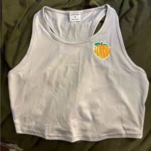 lavendar gymshark cropped tank top